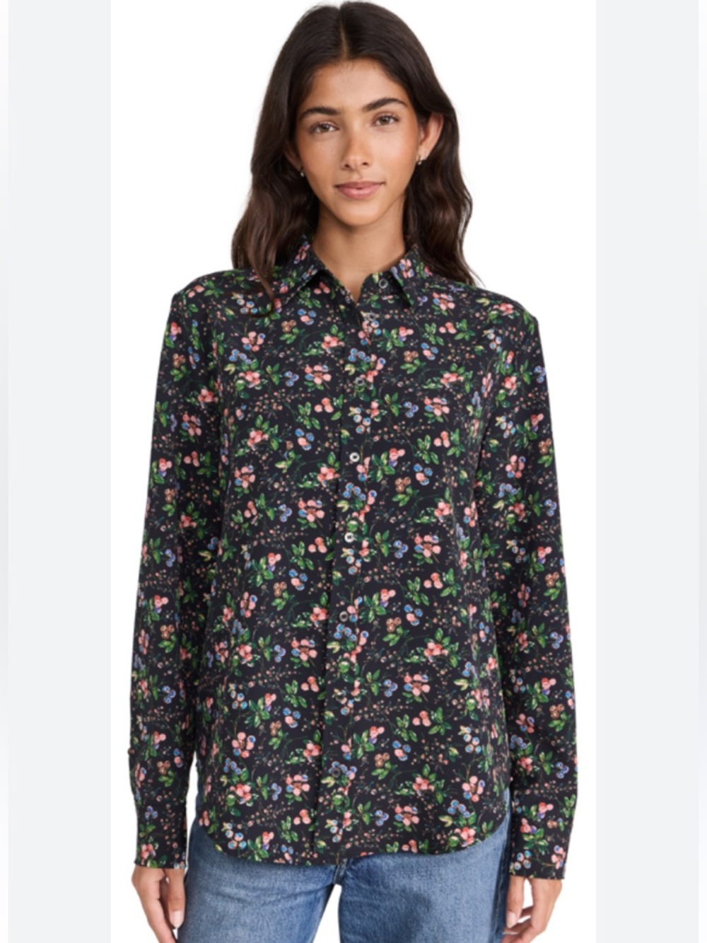 EUC Hill House Women’s The Malone Multi Color Floral Chic Collar Button-Up Shirt - Picture 2 of 11